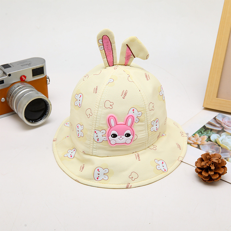 Children's Hat Summer Sun-Proof Beach Hat Baby Sunhat Spring and Autumn Cute Bucket Hat New Cute Rabbit