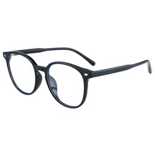 2023年防蓝光大框圆形TR90眼镜框女时尚素颜平光镜简约复古眼镜男