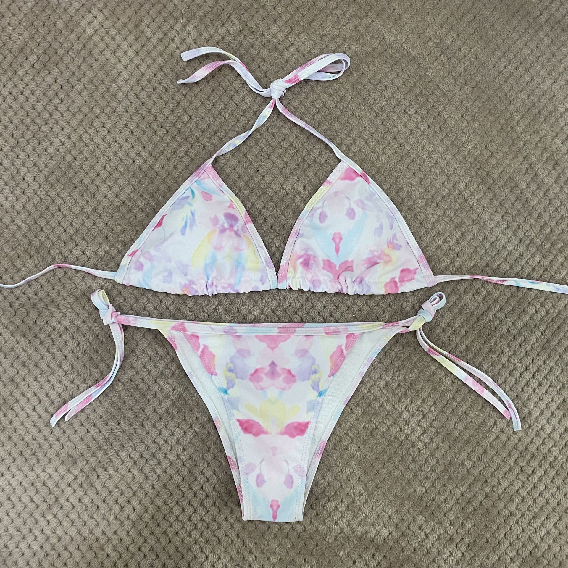 泳裤女分体泳衣套装温泉绑带三亚度假拍照比基尼-阿里巴巴