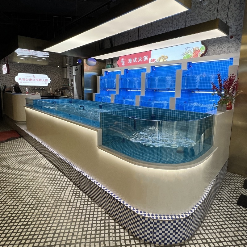 海鲜缸酒店固定缸饭店海鲜池商用超市贝类缸海鲜鱼缸异型缸工程缸