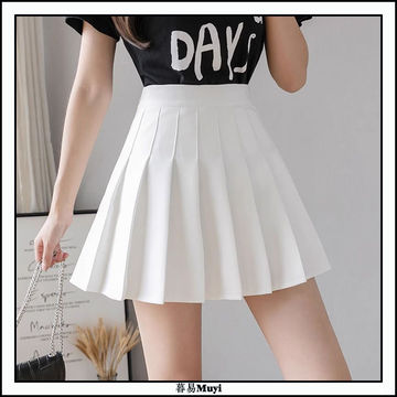 白色百褶裙女2024春夏新款高腰半身裙学生短裙显瘦遮肚字裙子