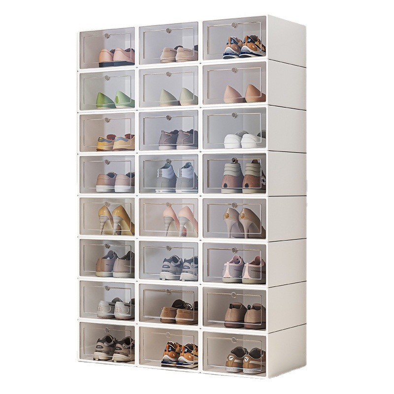 Plastic Shoe Box Home Door Simple Shoe Rack Dormitory Shoes Storage Artifact Space-Saving Shoe Cabinet Storage Box Transparent