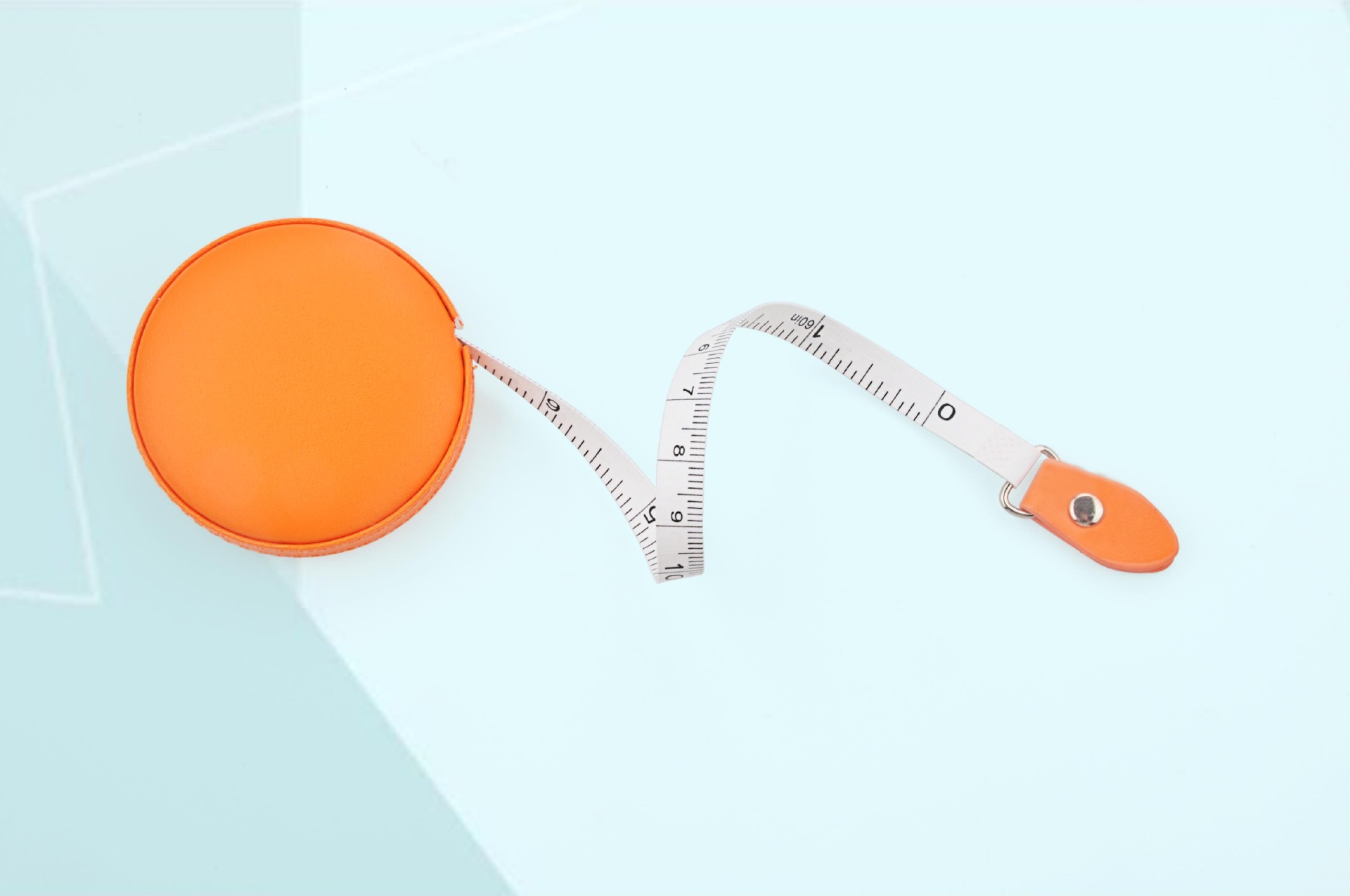 5米pu皮革卷尺 包皮革圆形尺子 随身可爱小皮尺量三围软尺