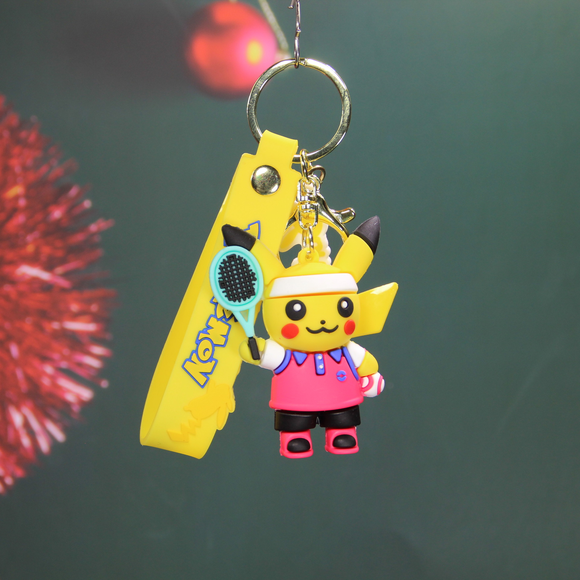 Cartoon Pokémon Keychain PVC Soft Glue 3D Doll Garage Kit Pendant Pikachu Doll