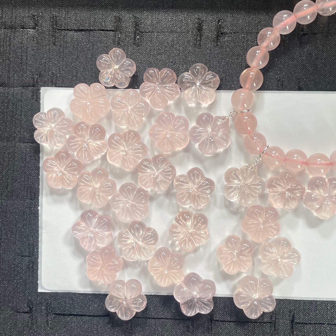 芙蓉石粉晶樱花挂坠小花手链小提溜小胖花吊坠挂件diy配件-阿里巴巴