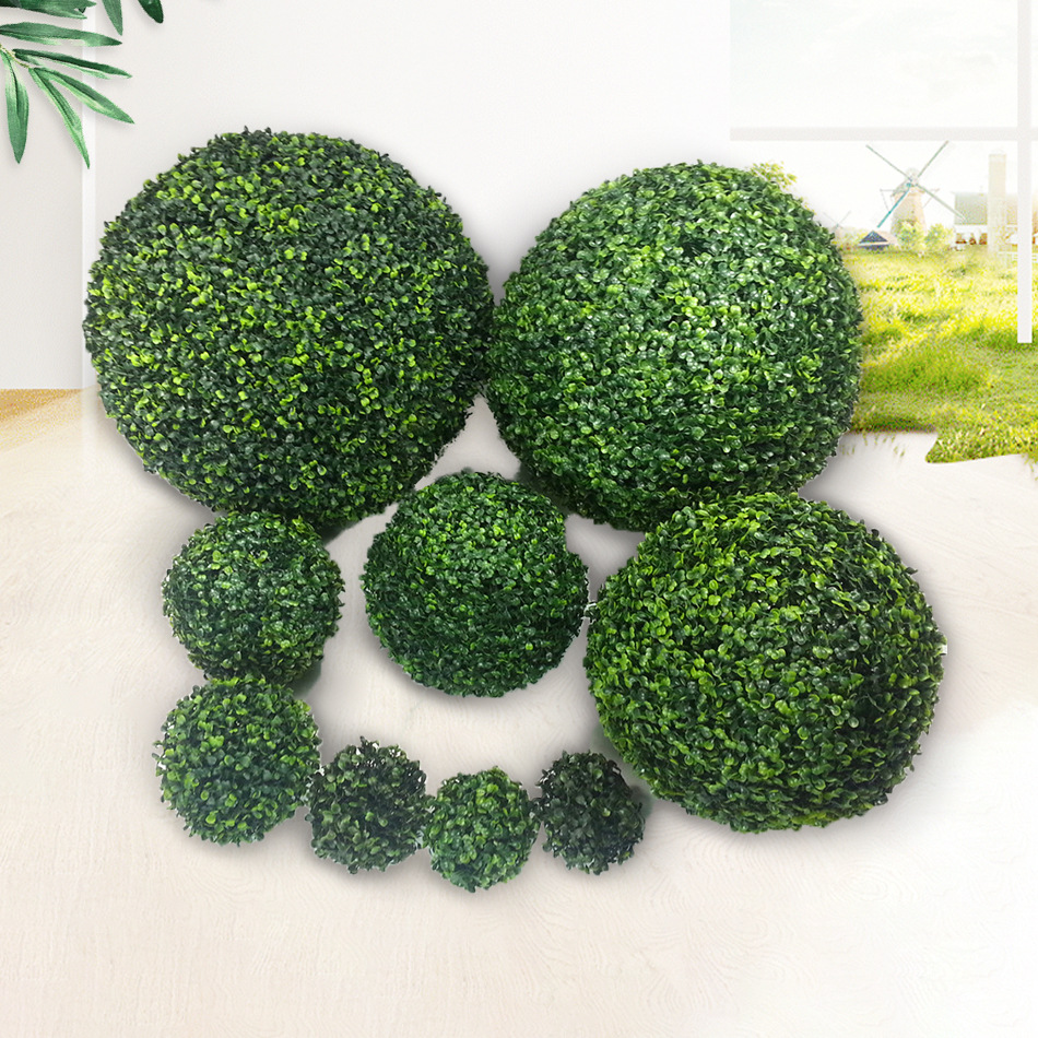 Simulated Grass Ball Milan Eucalyptus Straw Ball Plastic Decoration Simulation Plant Wedding Store Green Plant Straw Ball