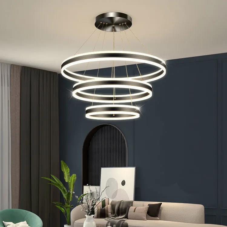 餐厅吊灯新款网红带线吊灯led客厅灯吊灯圆环形饭厅吧台餐吊灯