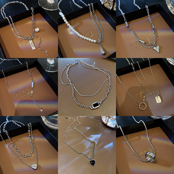 欧美复古轻奢小众钛钢项链女2021年新款ins嘻哈潮牌设计感锁骨链