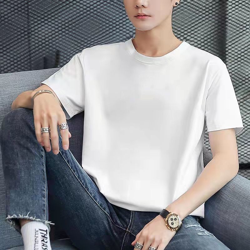 summer short-sleeved t-shirt men‘s 2024 new bottoming shirt half-sleeved top clothes casual all-match breathable t-shirt fashion wear