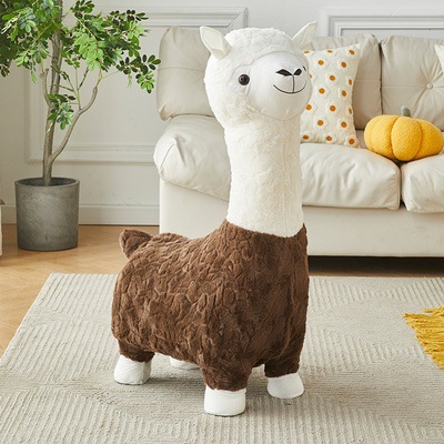 Cute Alpaca Doll Plush Toy Alpaca Stool Seat Creative Living Room Decoration Internet Celebrity Stool Birthday Gift