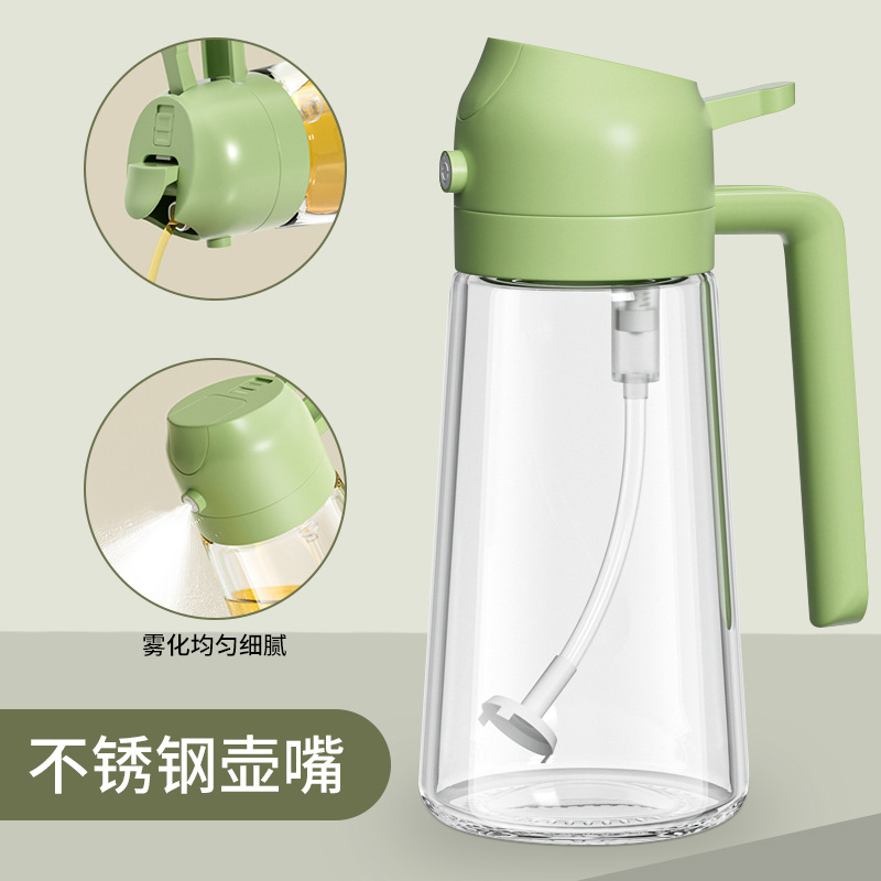 Household Glass Fuel Injector Kitchen Leak-Proof Oil Bottle Atomization Mist Container for Cooking Oil Air Fryer