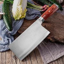 大马士革钢切片菜刀半刃焊接VG10家用锋利中式厨房刀具跨境外贸刀