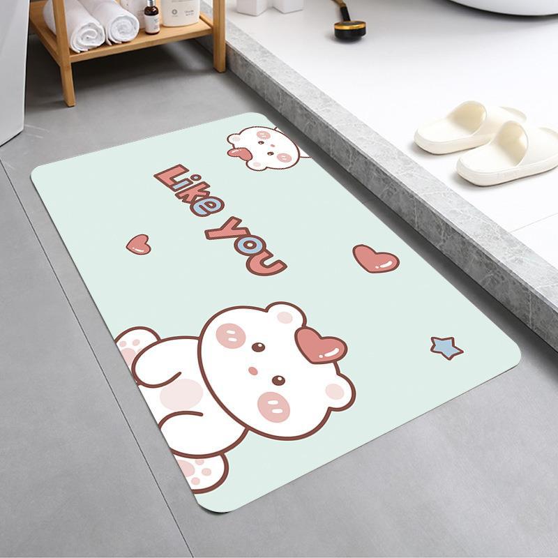 Diatom Ooze Floor Mat Entrance Doorway Kitchen Bathroom Absorbent Mat Fresh and Adorable Fun Ins Style Household Water Draining Pad Thickened