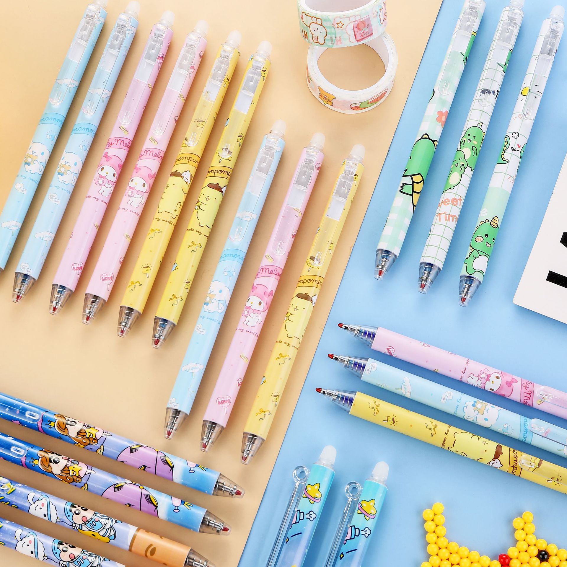 5mm晶蓝卡通可爱小学生可擦笔批发