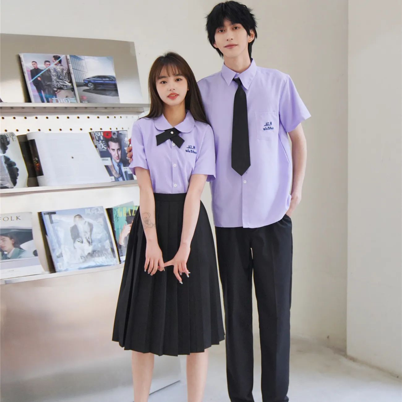 泰国校服娜诺泰式初恋禁忌女同款短袖衬衫短裙jk制服学生班服套装