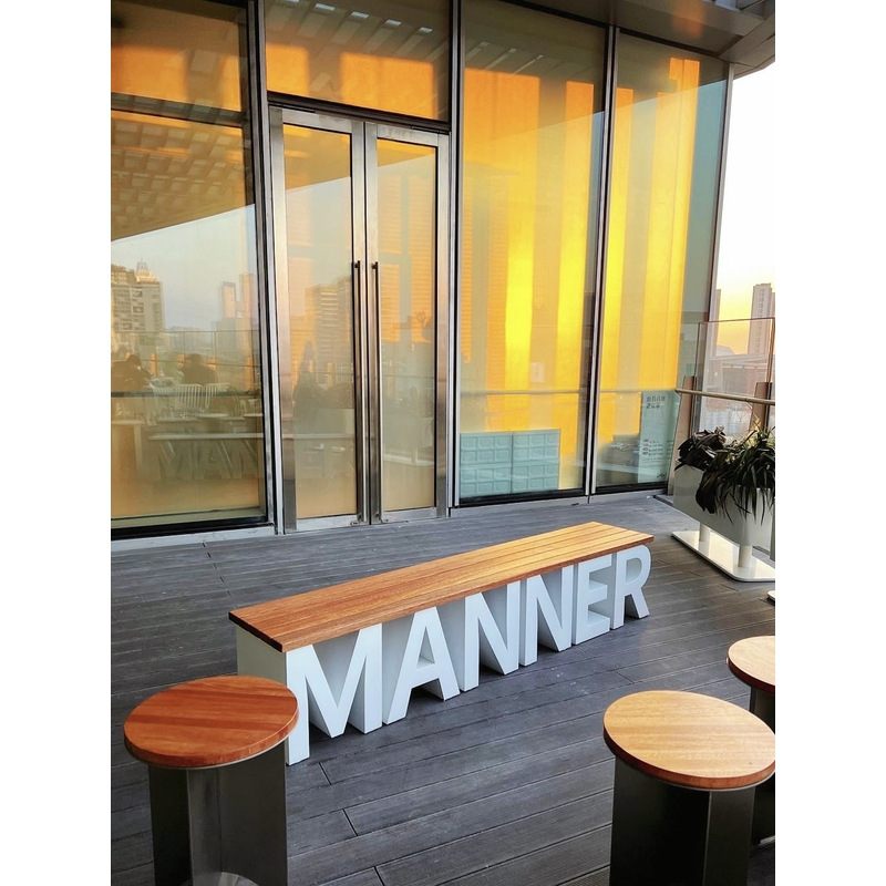 hn$玻璃钢休闲椅新款商场美陈字母坐凳户外园林景观座椅公共休息