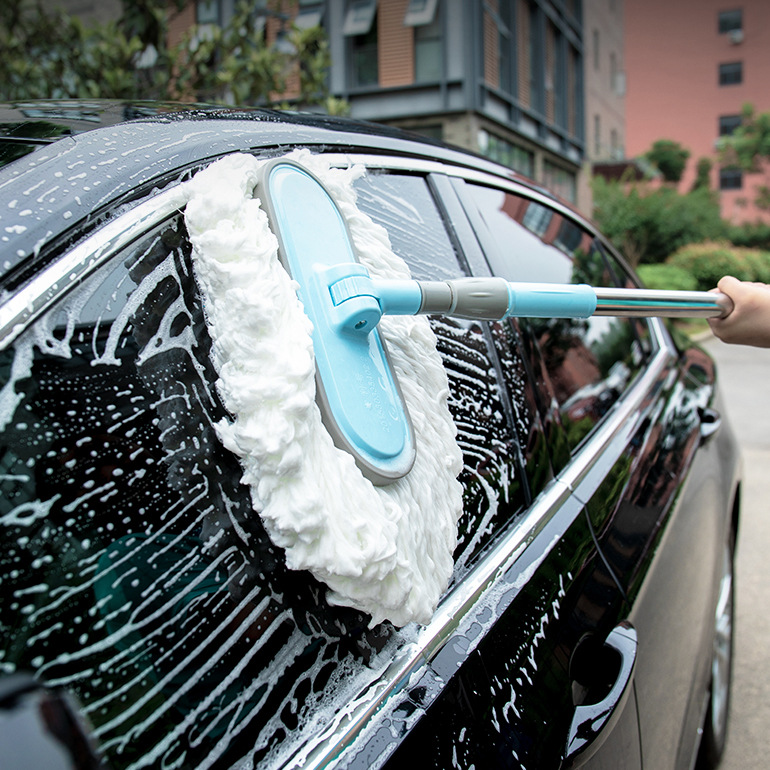 洗车拖把专用刷车刷子软毛不伤汽车用擦车神器长柄工具伸缩非纯棉