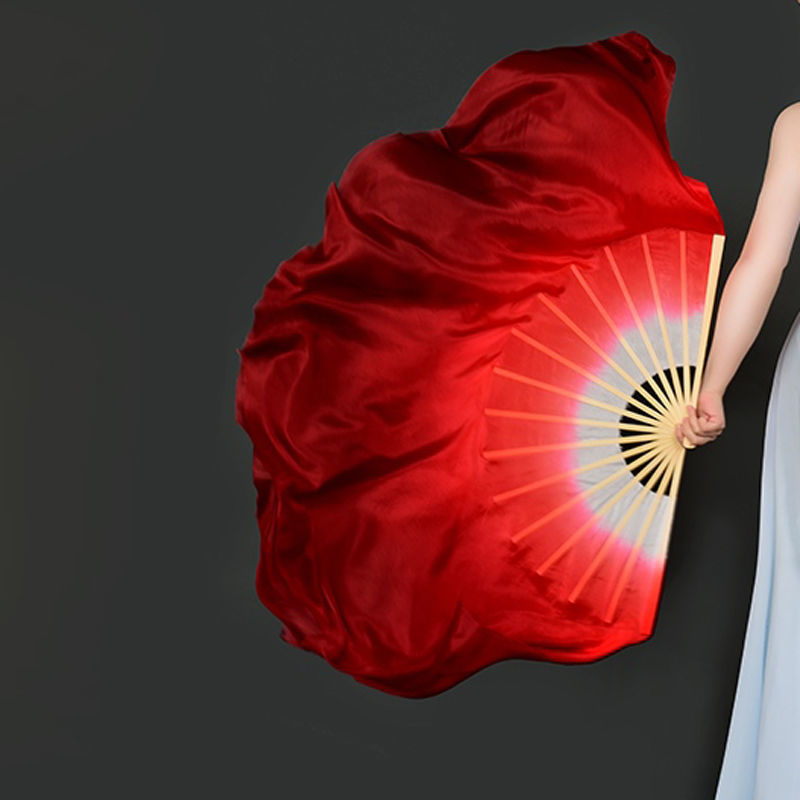 跳舞扇子万疆舞蹈原版跳舞扇双面加长枣红大秧歌练习演出古典舞扇