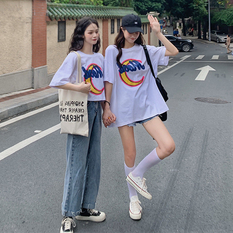闺蜜装韩版学生两人夏季姐妹装二人短袖初中生闺蜜衣服社会t恤女