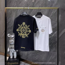 chrome hearts克罗心新款经典大马蹄十字架圆领短袖t恤男女同款