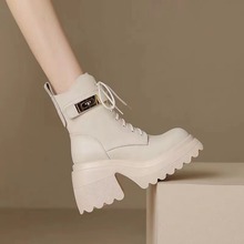 法式时装靴女2023秋季新款时尚显瘦增高小个子短靴韩版休闲马丁靴