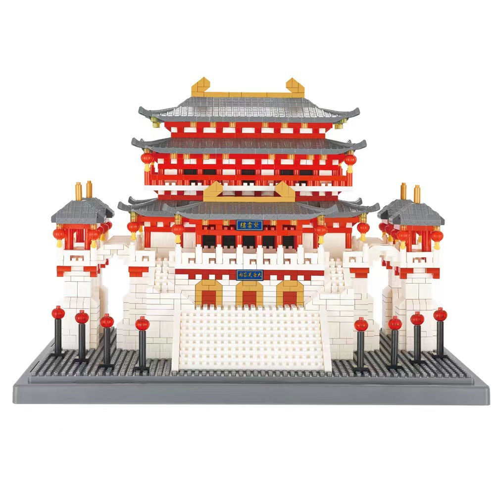 Weili Yz087 Furong Garden Tiny Particles Chinese Style Tang Dynasty Building Compatible with Lego Assembled Building Block Toys