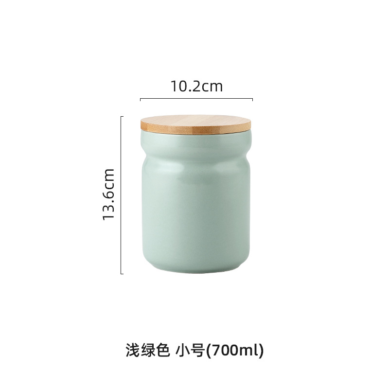 Nordic Ceramic Sealed Can Coffee Pot Tea Jar with Lid Household Food Storage Box Jar Kitchen Small Storage Jar