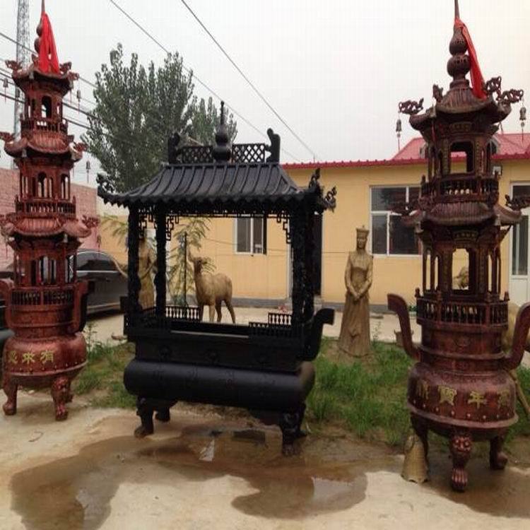 四龙柱带盖铸铁香炉 宗祠庙宇铸铜香炉宝鼎塔炉千佛塔-阿里巴巴