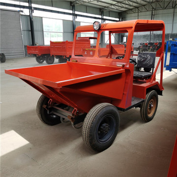 液压前卸式翻斗车一吨四轮柴油工地工程自卸式小型运输铲车装载车-阿