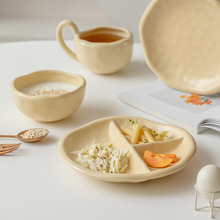 日式米饭碗ins风吃饭的碗家用高颜值陶瓷特别好看的碗碟套装餐具
