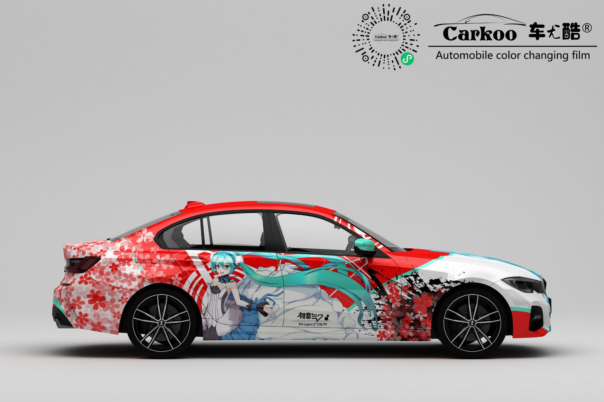 彩绘膜汽车改色膜 汽车涂鸦膜个性改装车渐变彩绘汽车卡通贴纸