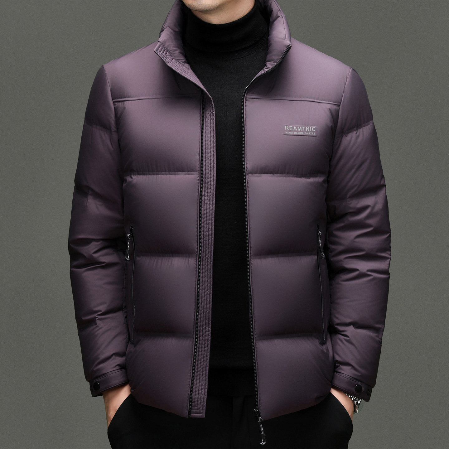 2025冬季新款90白鸭绒羽绒服青年立领加厚保暖短款外套时尚潮流男