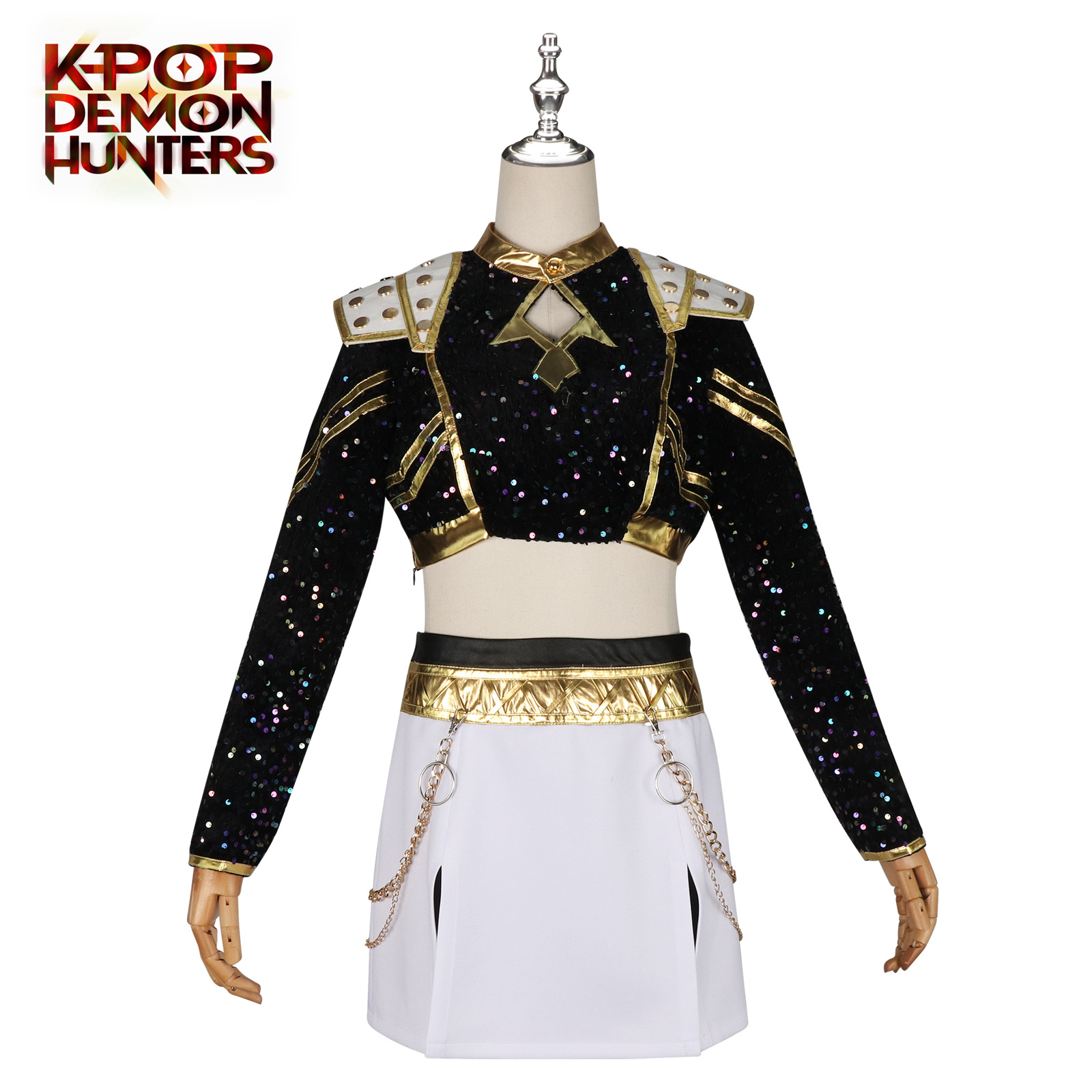 新品星漫缘猎魔女团米拉黑金cos服动漫猎魔女团舞台服佐伊鲁米