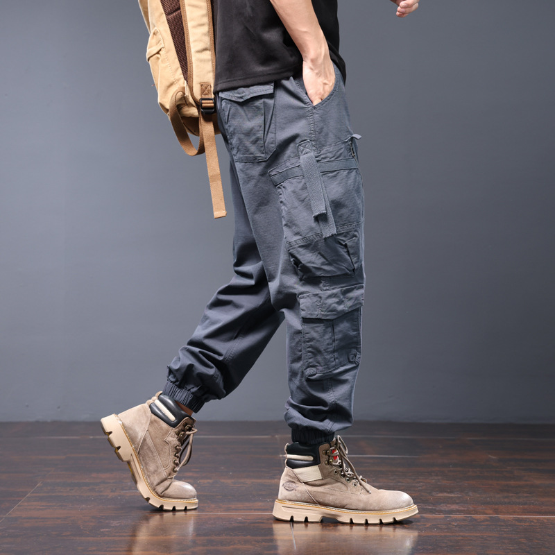 kdl夏季新款美式街头潮牌工装裤男士束脚宽松纯棉哈伦裤子男批发