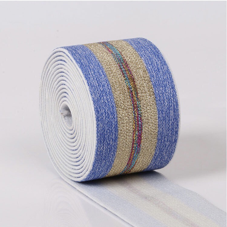 厂家现货 彩葱间条松紧带4cm彩色条纹尼龙裤腰裙头内衣裤高弹橡筋