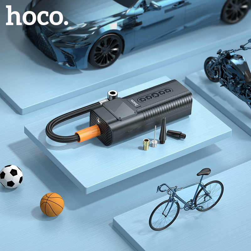 浩酷ph55 智能车载充气泵 新款便携式摩托车自行车篮