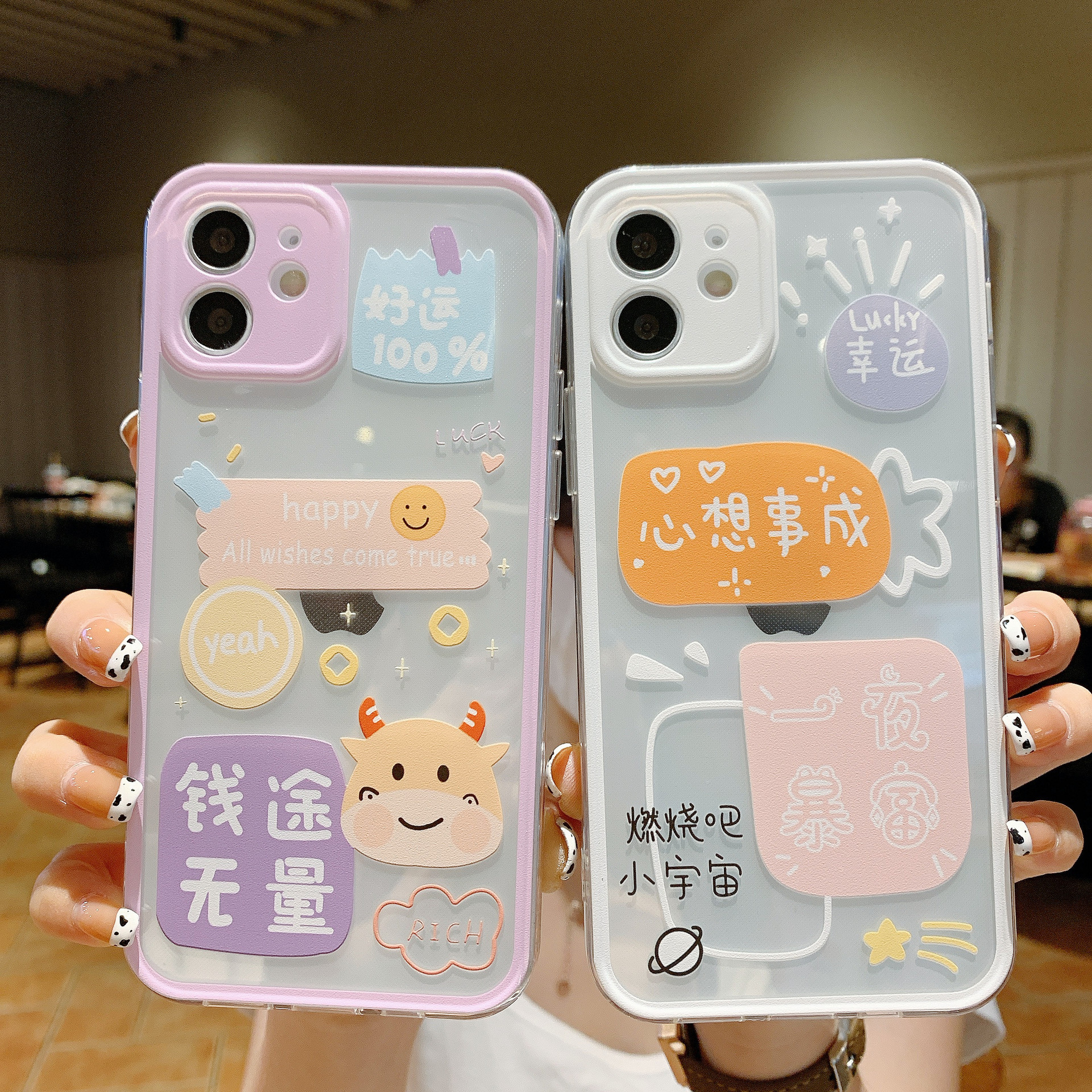 适用小米mix4彩色系夏日相框手机壳红米note10卡通透明软壳保护套