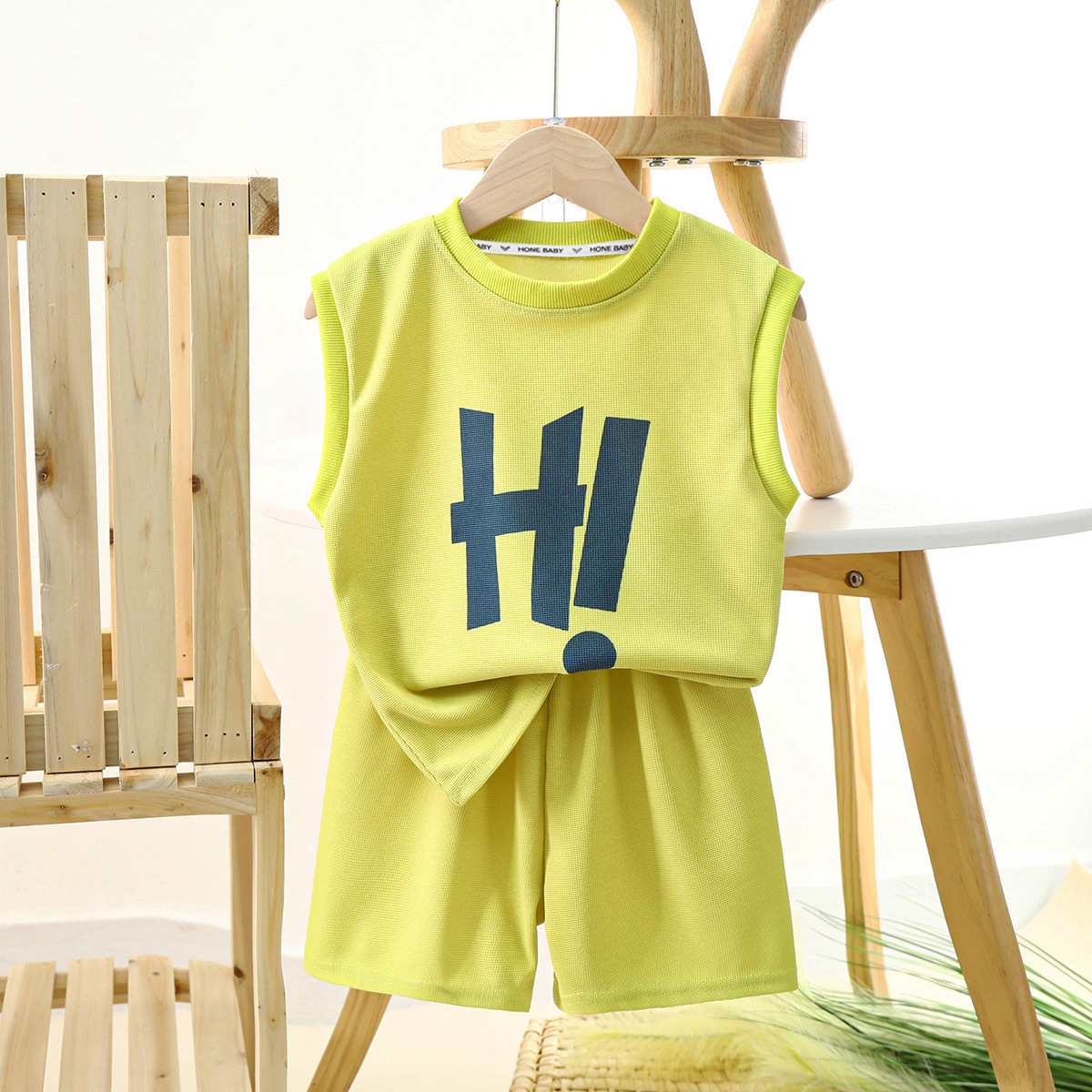 Children's Vest Suit Class a Summer Baby New Boys' Korean Style Girls Clothes Summer Clothes 2024 Children's Clothing