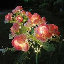 太阳能七头牡丹仿真花灯LED花园庭院氛围装饰草坪灯户外防水灯