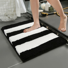 现代简约地毯条纹地垫卫生间浴室防滑地垫卧室加厚脚垫冬季保暖垫