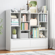 北欧书柜简约落地小柜子组合储物收纳创意卧室家用简易书架置物架
