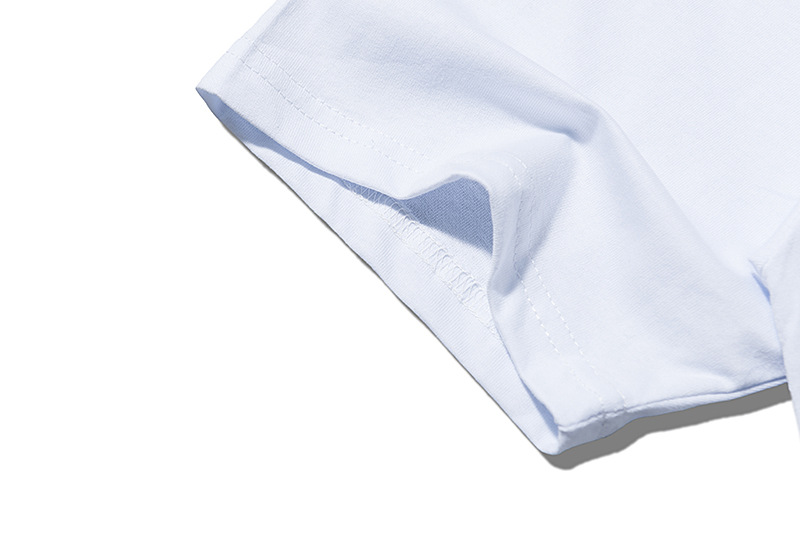 欧美新款潮牌vlong 大v字母logo圆领o版印花男女情侣装短款短袖t