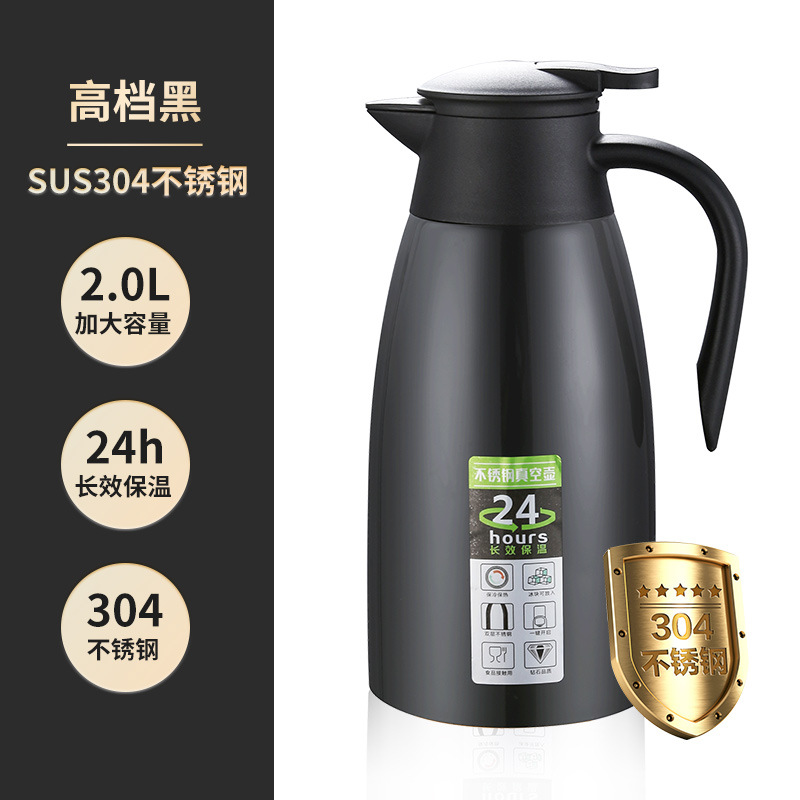 304 Stainless Steel Vacuum Insulated Pot Thermo European Coffee Pot Kettle Household 2l Gift Commercial Logo