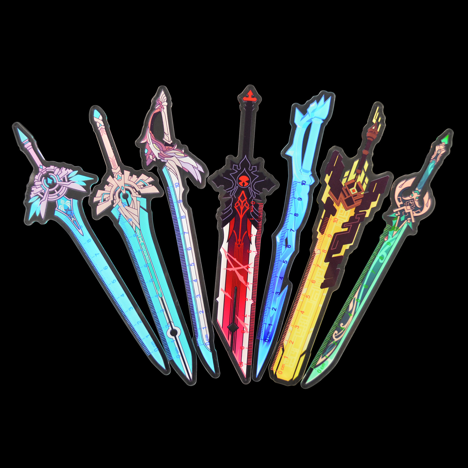 原神武器狼的末路天空之傲尺子滴胶亚克力动漫周边二次元文具