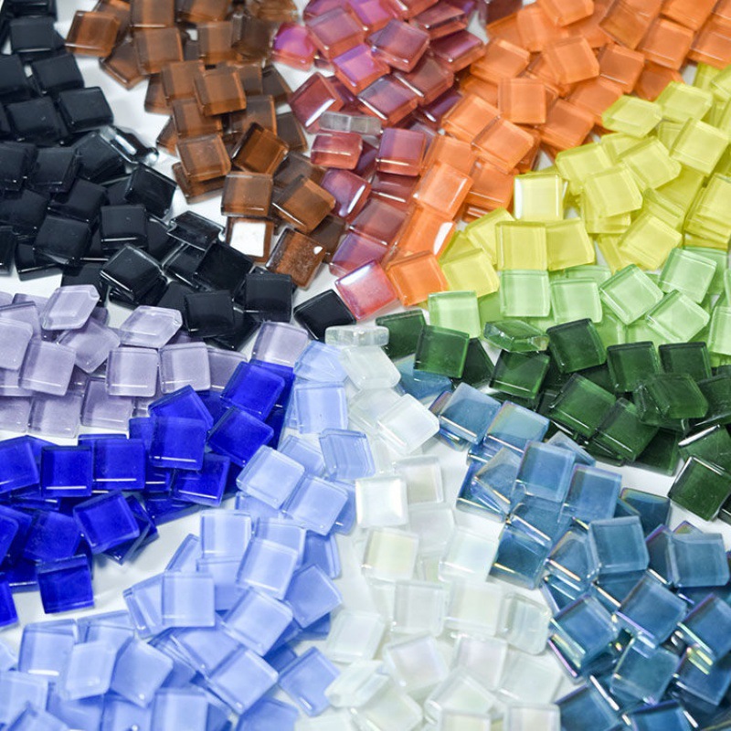 马赛克diy手工制作280彩色玻璃颗粒亲子装饰品美术区绘画材料代发