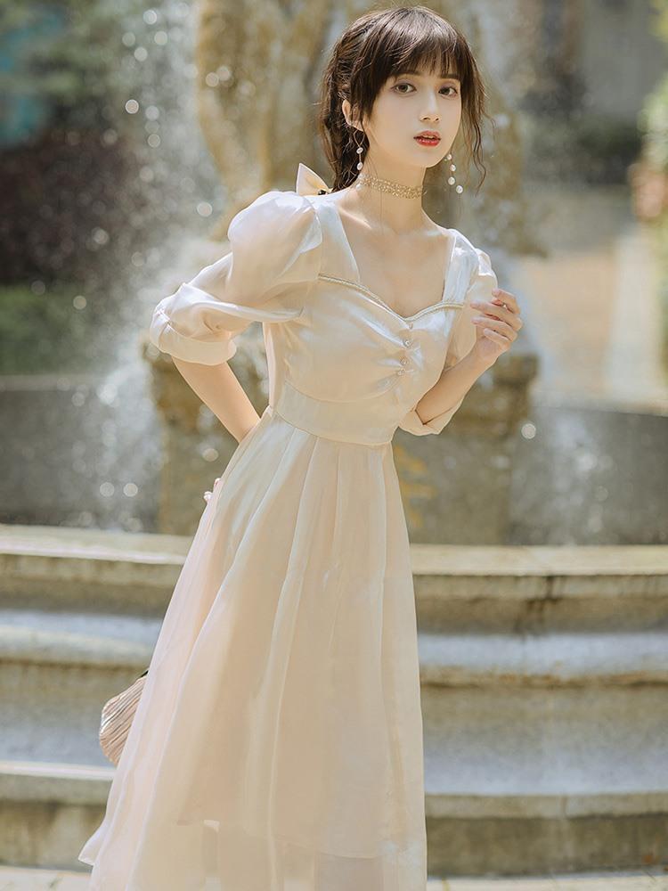 高腰复古公主裙图片