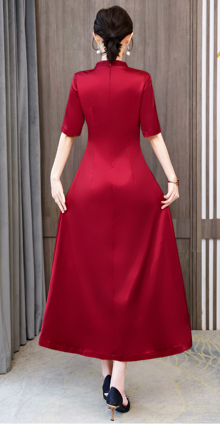 喜婆婆婚宴装夏女旗袍连衣裙高端婚礼妈妈礼服高贵薄款2021年新款