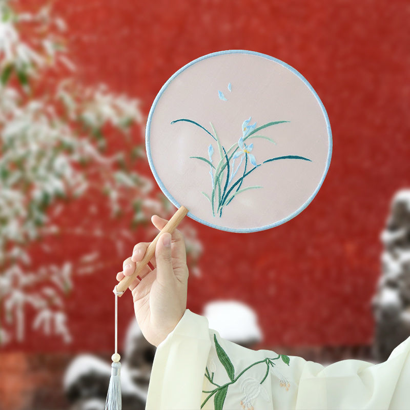 刺绣团扇diy套件初学十字绣苏绣古风双面自绣扇材料包一件厂家热