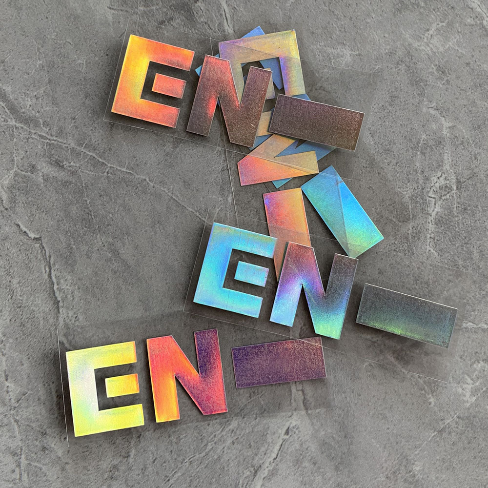 enhypen组合镭射贴纸 全息反光手机贴应援灯贴纸反光贴 engene