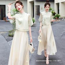 新中式女装国风款连衣裙夏季汉元素古风汉服改良旗袍裙子两件套装